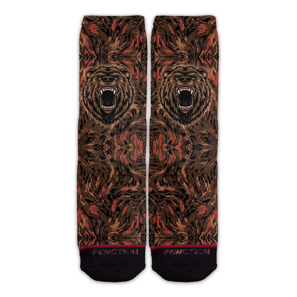 Function - Angry Bear Head Adult Crew Fashion Socks