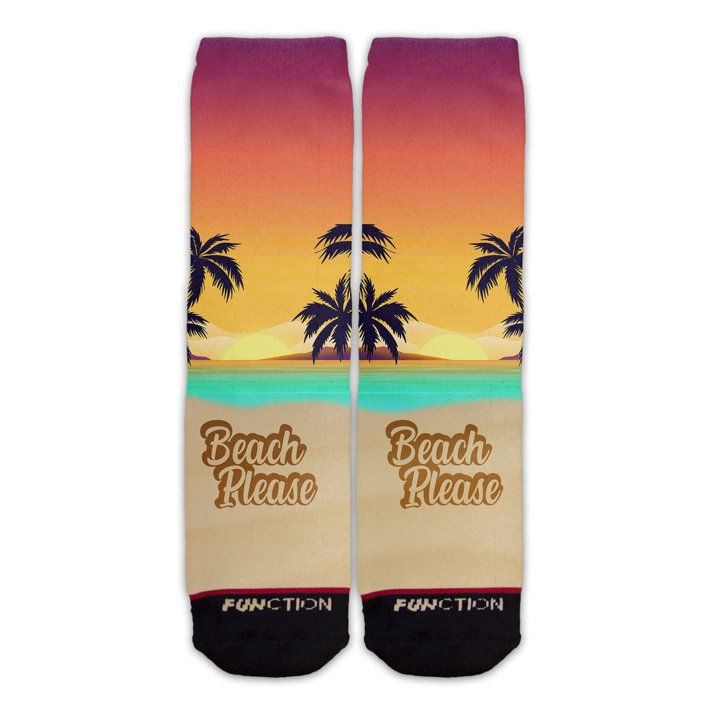 Function - Beach Please Hawaiian Palm Tree Unisex Crew Socks