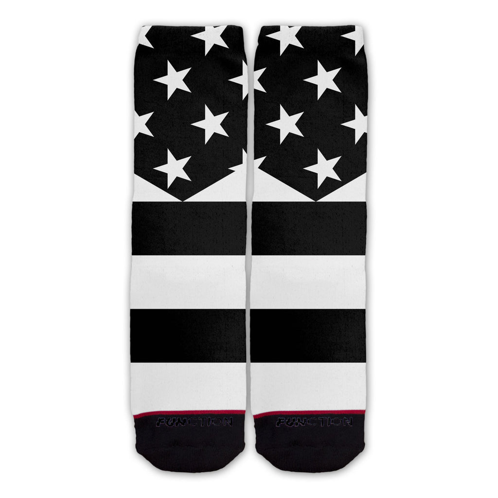 Function - Black And White American Flag Fashion Sock