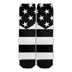 Function - Black And White American Flag Fashion Sock