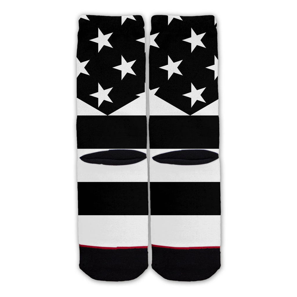 Function - Black And White American Flag Fashion Sock