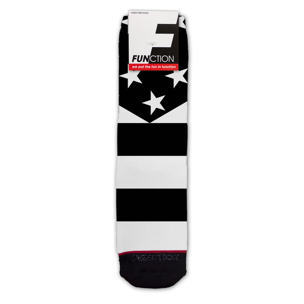 Function - Black And White American Flag Fashion Sock