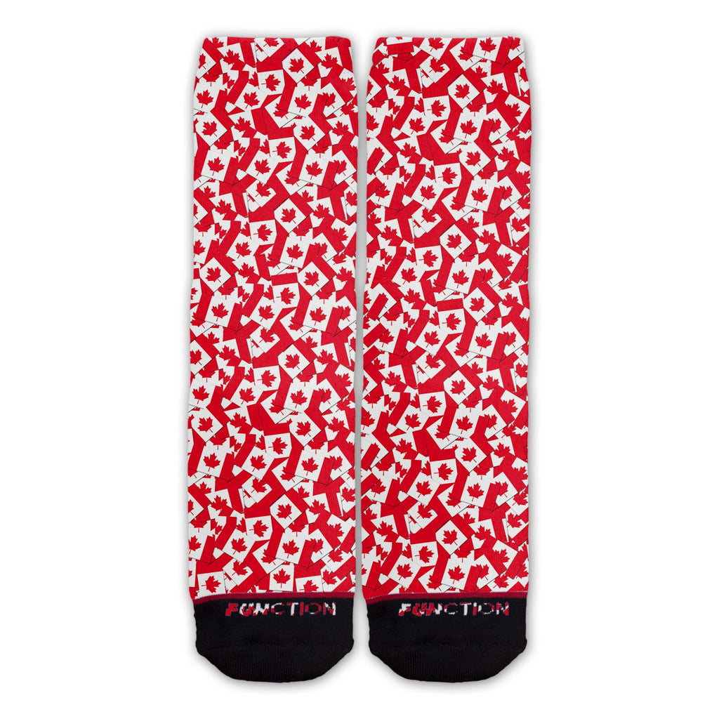 Function - Canadian Flag Repeating Pattern Fashion Sock