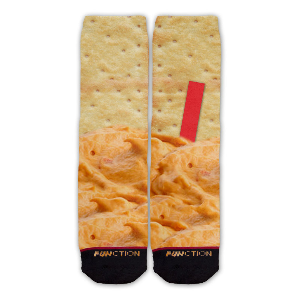 Function - Nostalgic Cheese and Crackers With Red Stick School Lunch Fashion Socks