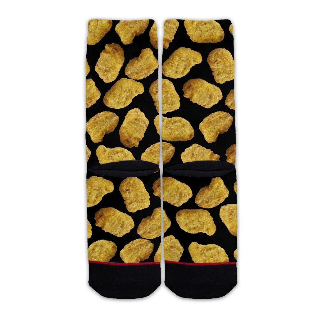 Function - Chicken Nuggets Black Pattern Adult Crew Socks