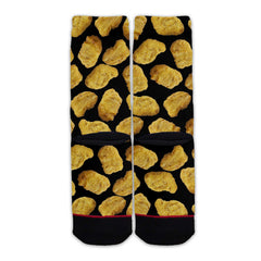 Function - Chicken Nuggets Black Pattern Adult Crew Socks