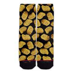 Function - Chicken Nuggets Black Pattern Adult Crew Socks