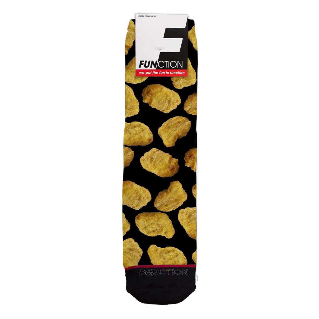 Function - Chicken Nuggets Black Pattern Adult Crew Socks