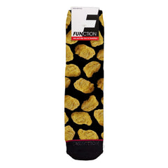 Function - Chicken Nuggets Black Pattern Adult Crew Socks