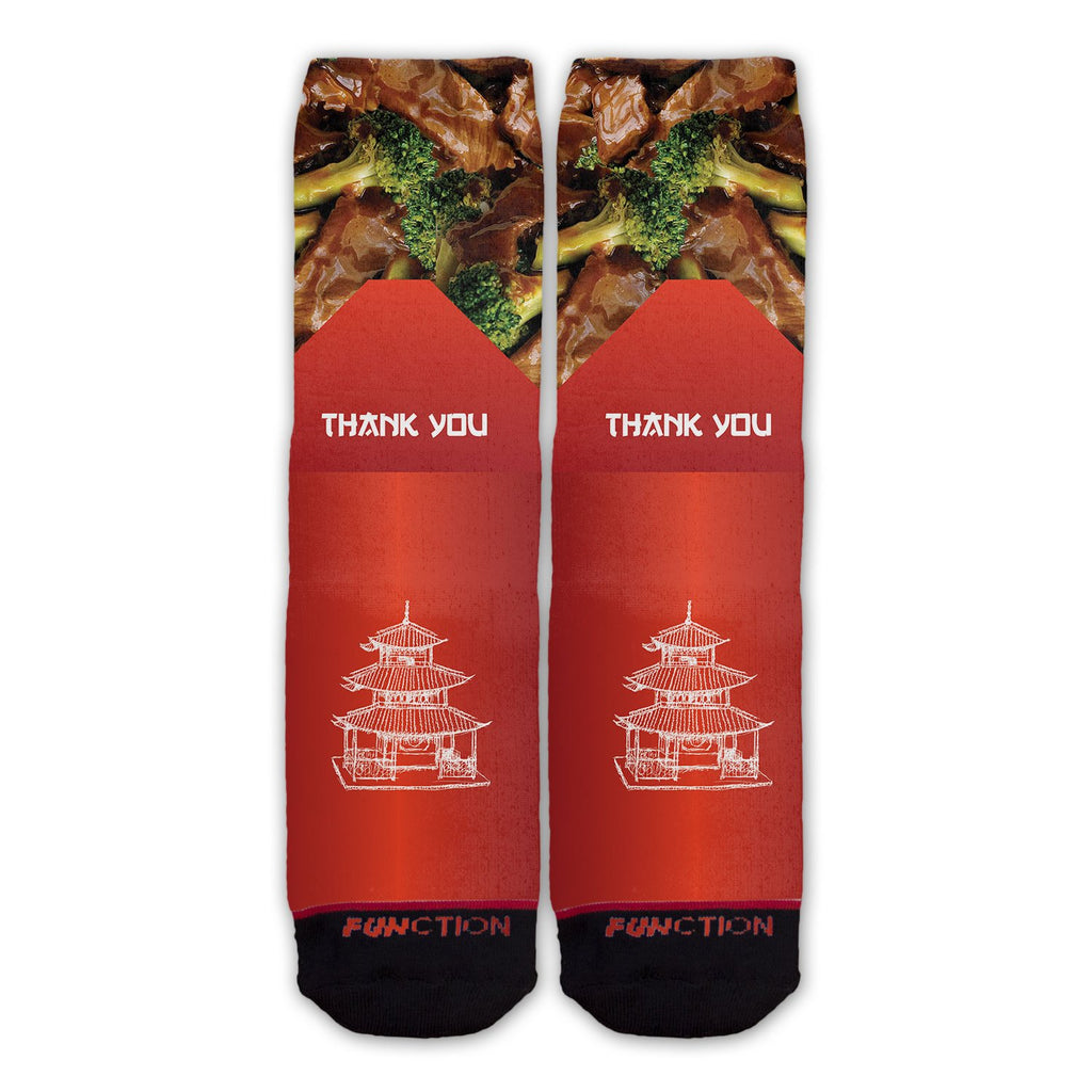 Function - Chinese Food Beef and Broccoli Take Out Box Container Fashion Socks