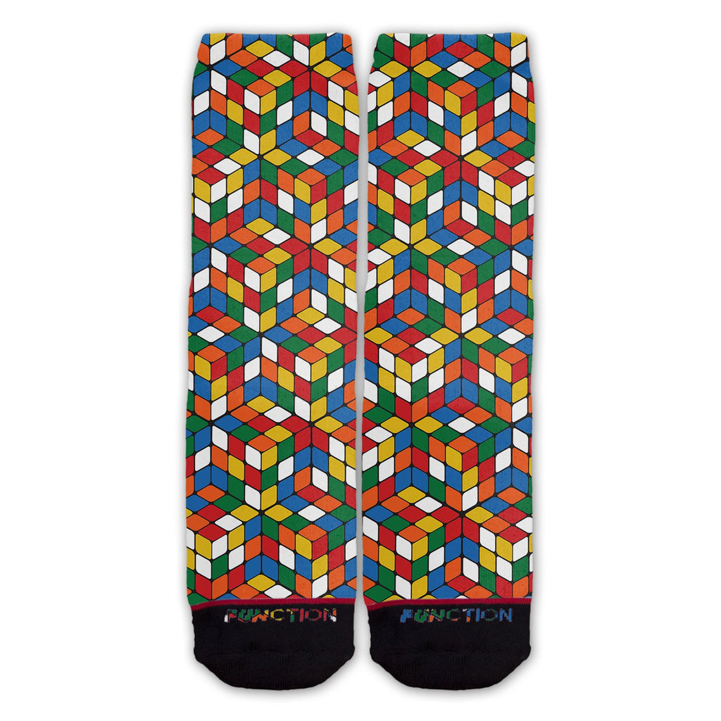 Function - Cube Puzzle Game Pattern Fashion Socks