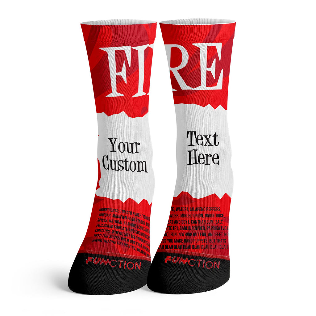 Function - Custom Text Fire Sauce Socks