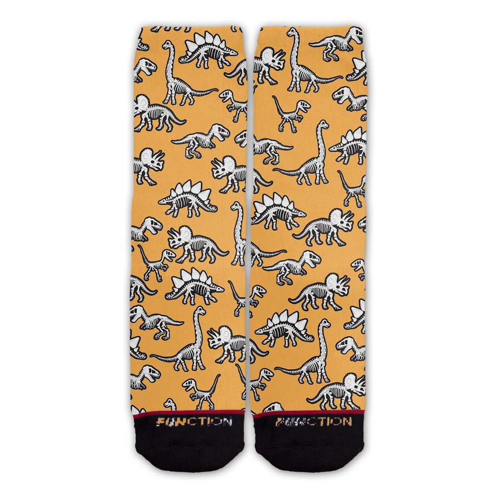 Function - Dinosaur Skeleton Pattern Orange Fashion Socks