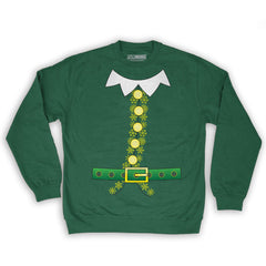 Function -  Elf Costume Men's Fashion Crew Neck Sweatshirt Dark Green