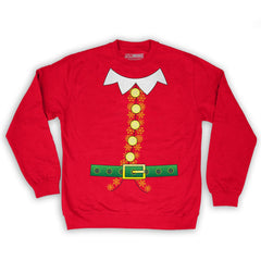 Function -  Elf Costume Men's Fashion Crew Neck Sweatshirt Red