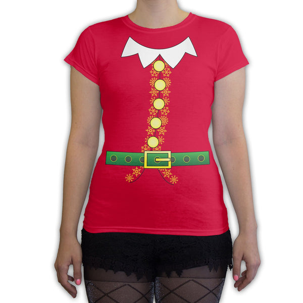 Function -  Elf Costume Women's Fashion T-Shirt Red