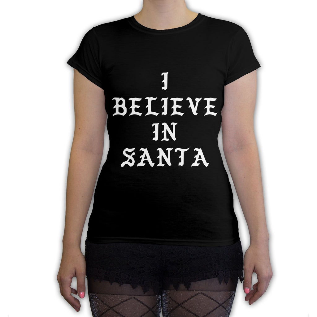 Function -  I Believe In Santa Women's Fashion T-Shirt Black