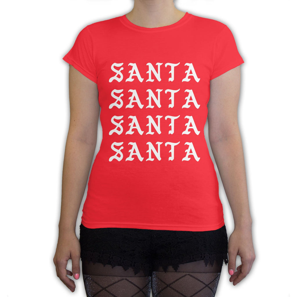Function -  I Feel Like Santa Repeating Women's Fashion T-Shirt Red
