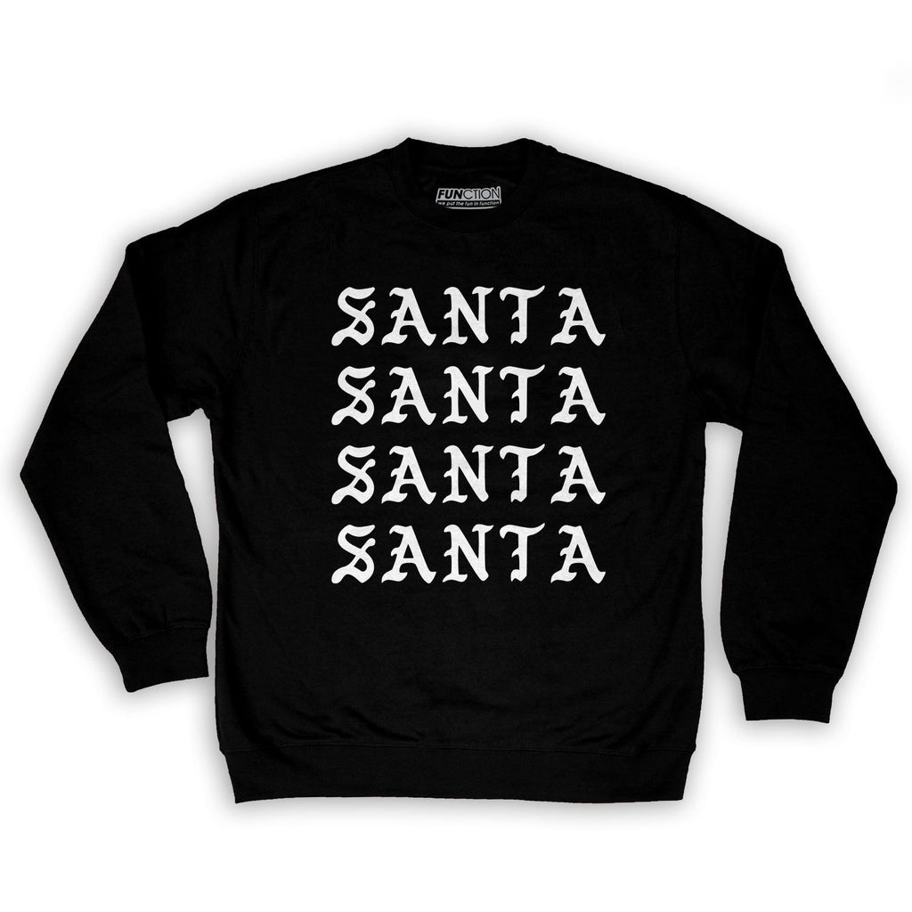 Function -  I Feel Like Santa Repeating Men's Fashion Crew Neck Sweatshirt Black