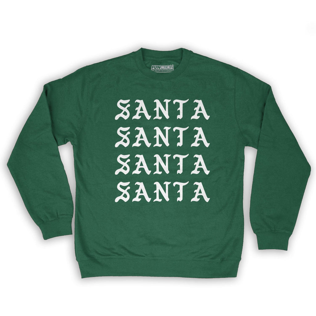 Function -  I Feel Like Santa Repeating Men's Fashion Crew Neck Sweatshirt Dark Green