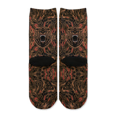 Function - Kids Angry Bear Head Adult Crew Fashion Socks Fur Retro Animal Face Youth