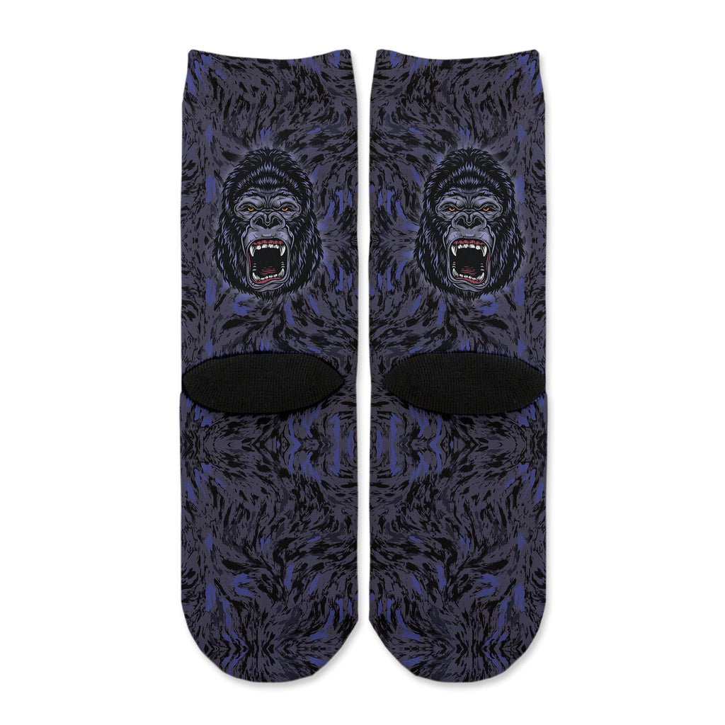 Function - Kids Angry Gorilla Head Adult Crew Fashion Socks Fur Retro Animal Face Youth