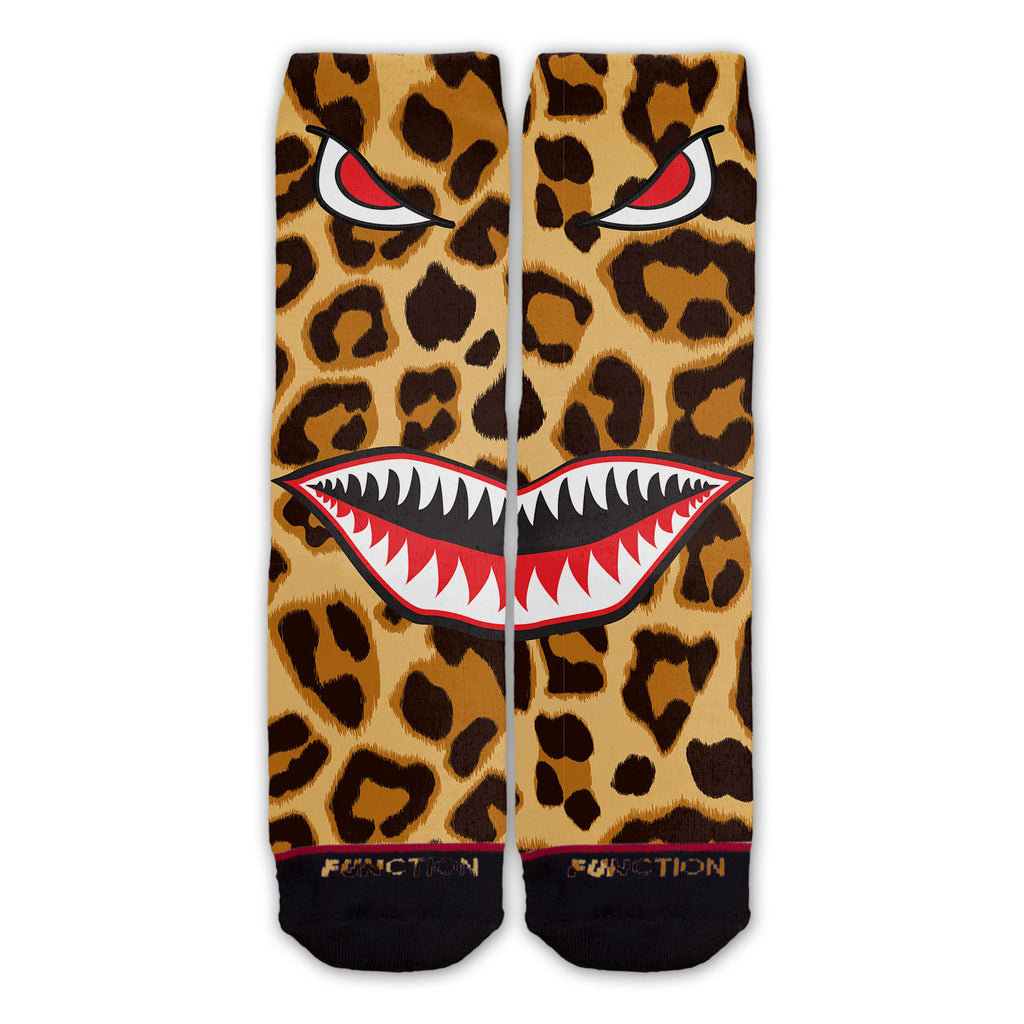 Function - Leopard Print Shark Mouth Fashion Socks