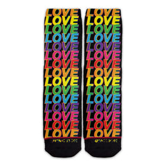 Function - Love Rainbow Text Pattern Adult Crew Fashion Socks
