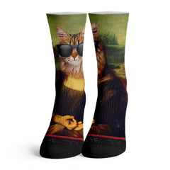 Function - Mona Lisa Cat Circle Game Fashion Socks Da Vinci Painting