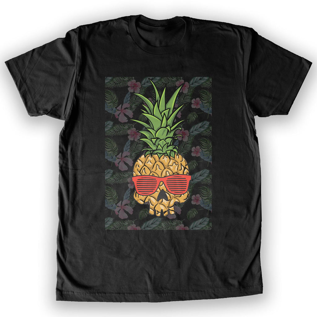 Function -  Pineapple Skull Men's Fashion T-Shirt Black