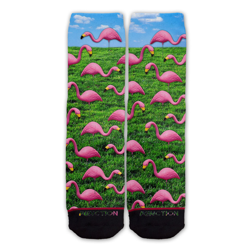 Function - Plastic Pink Flamingo Pattern Fashion Sock