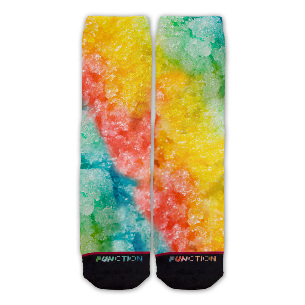 Function - Rainbow Shaved Ice Snow Cone  Fashion Socks Food Colored Pride Funny