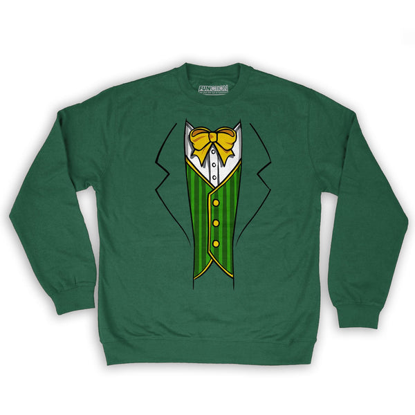 Function -  St.Patrick's Day Leprechaun Costume Men's Fashion Crew Neck Sweatshirt Dark Green