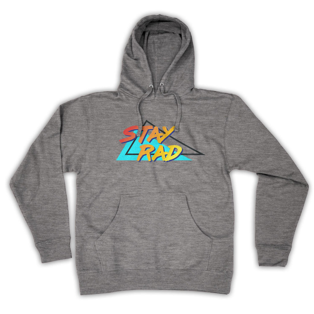 Function -  Stay Rad 80's Men's Fashion Hooded Sweatshirt Heather Grey