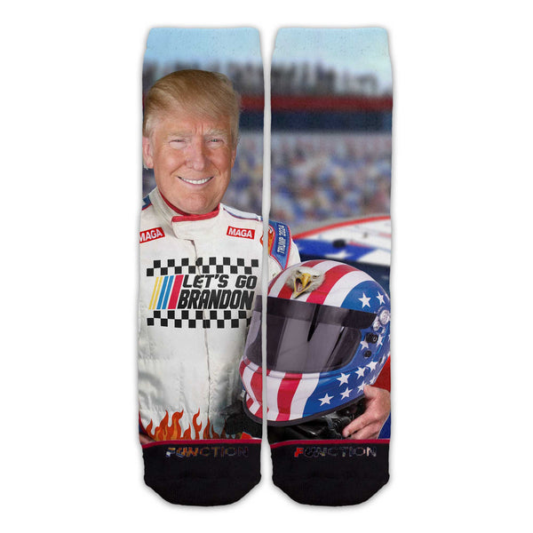 Function - Trump Let's Go Brandon Adult Unisex Crew Socks Racecar Driver Funny Maga 2024