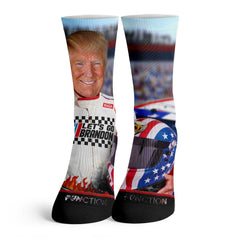 Function - Trump Let's Go Brandon Adult Unisex Crew Socks Racecar Driver Funny Maga 2024
