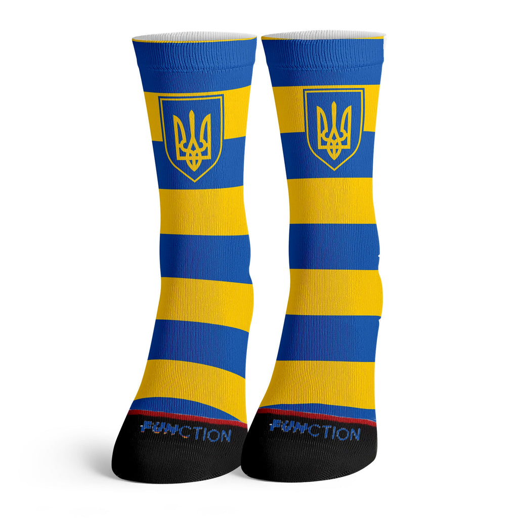 Function - Ukraine Flag With Coat Of Arms Mens Fashion Socks