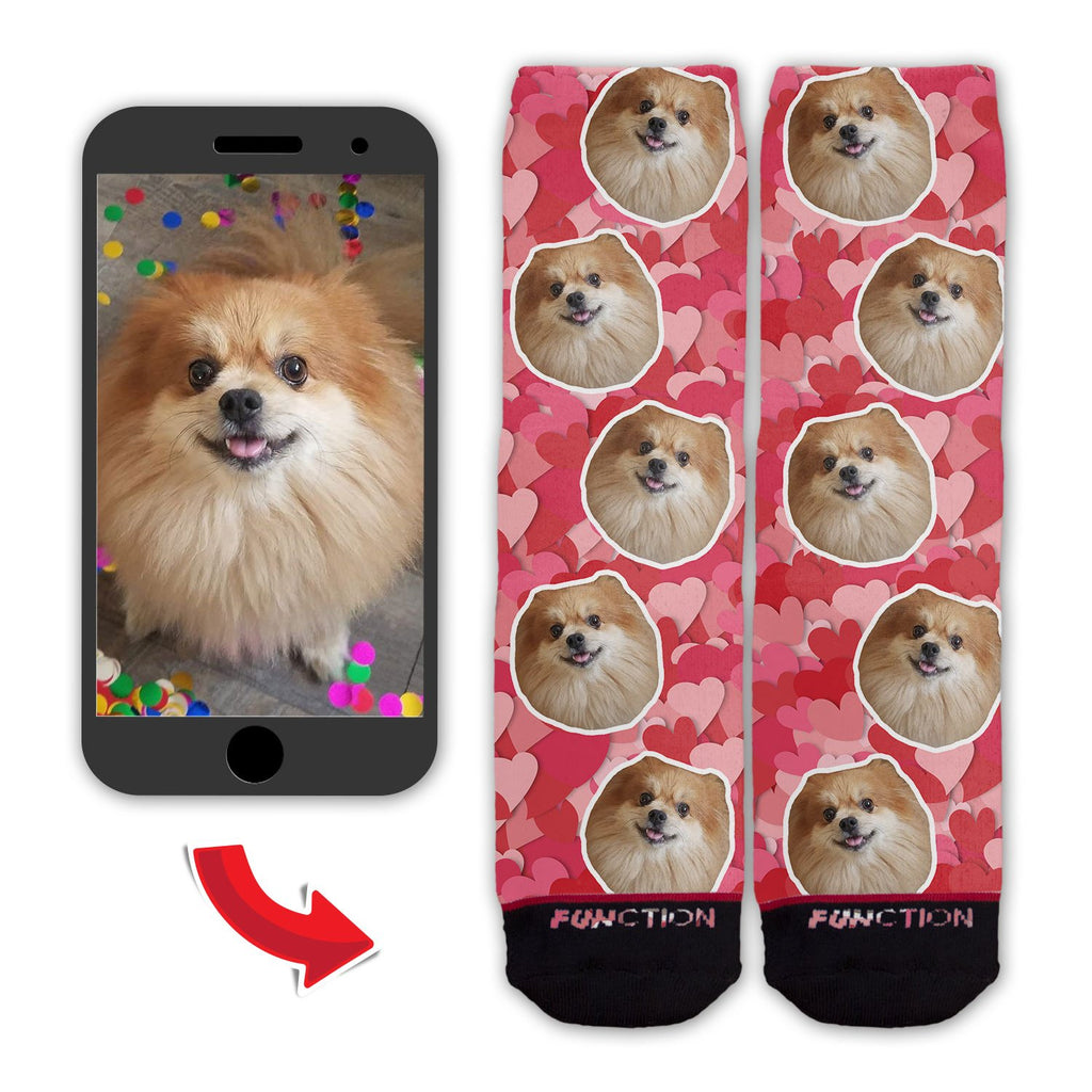 Function - Custom Valentine's Day -  Dog Face Fashion Socks