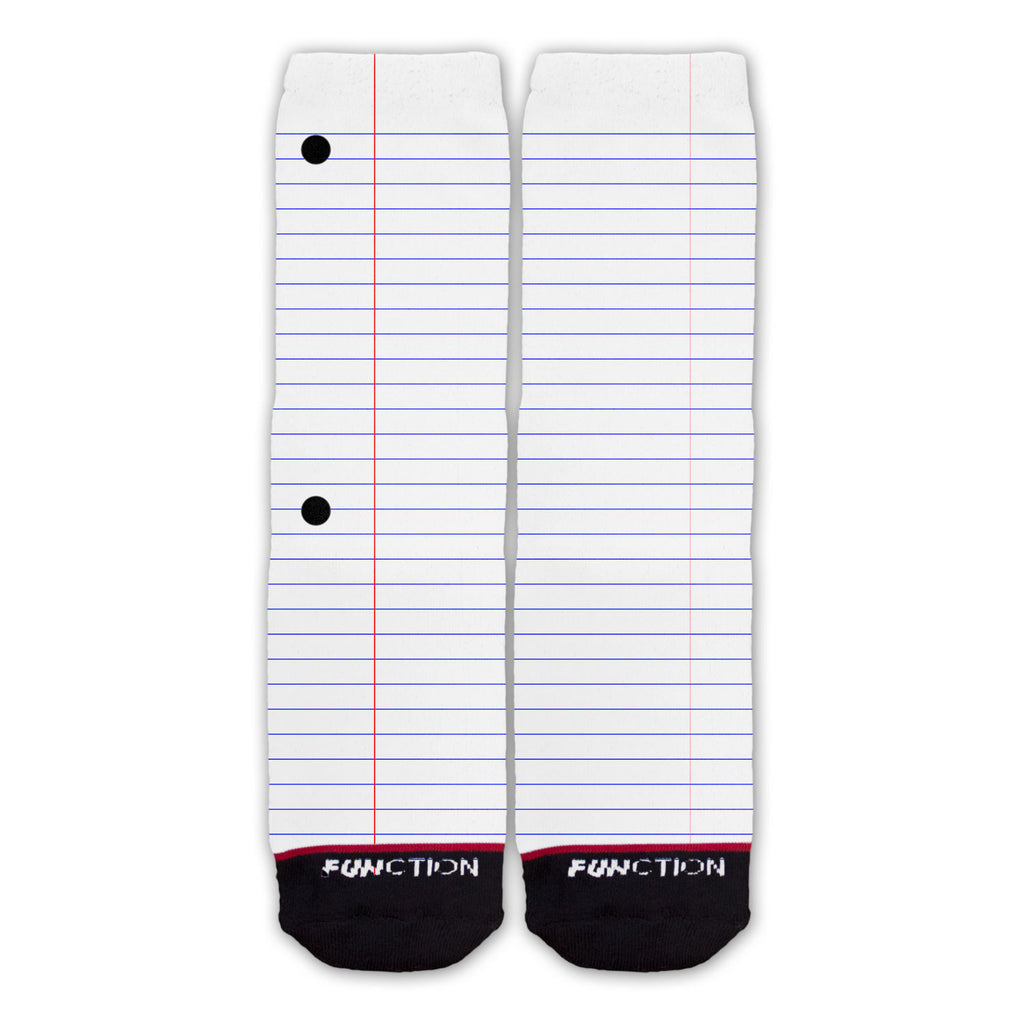 Function - White Lined Paper Fashion Socks