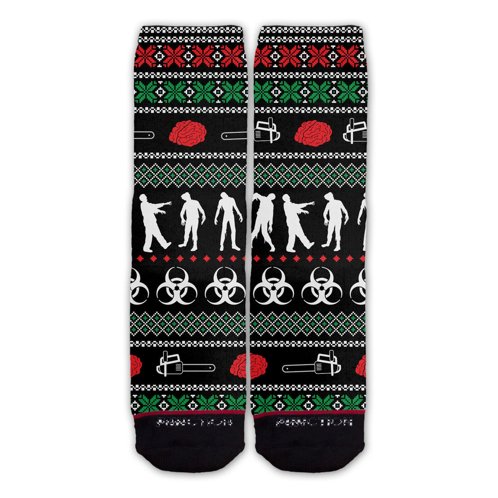 Function - Zombie Ugly Sweater Black Fashion Sock