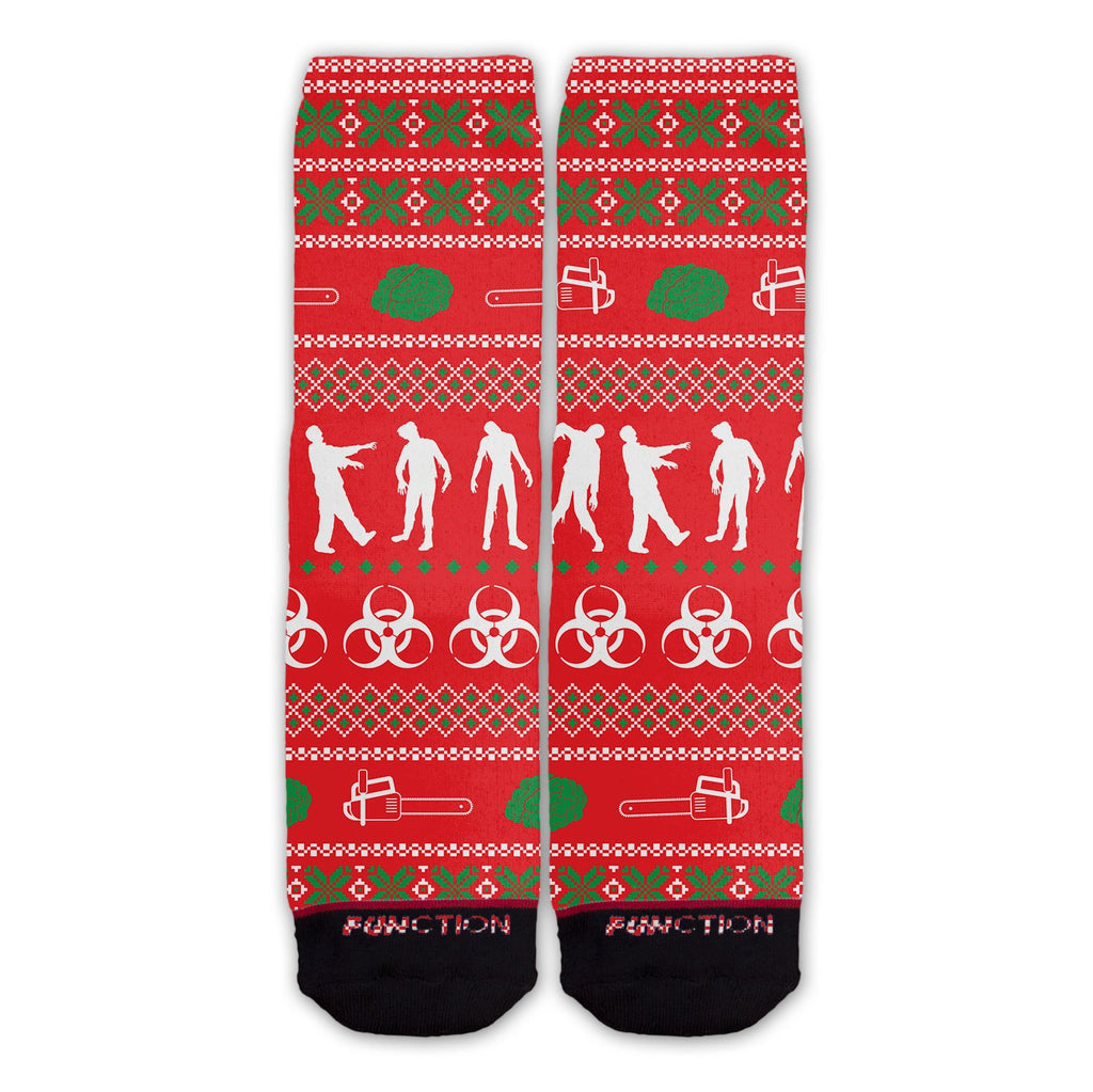 Function - Zombie Ugly Sweater Red Fashion Sock