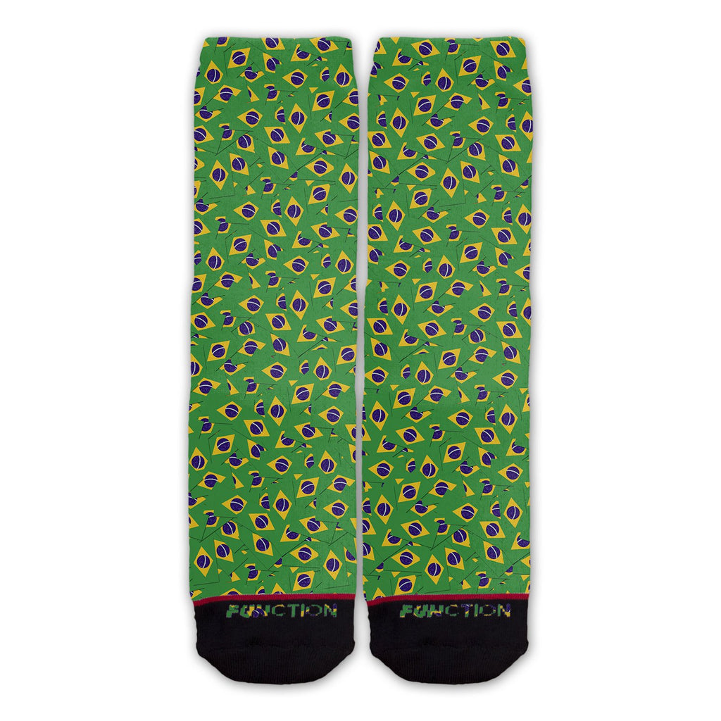 Function - Brazilian Flag Repeating Pattern Fashion Sock