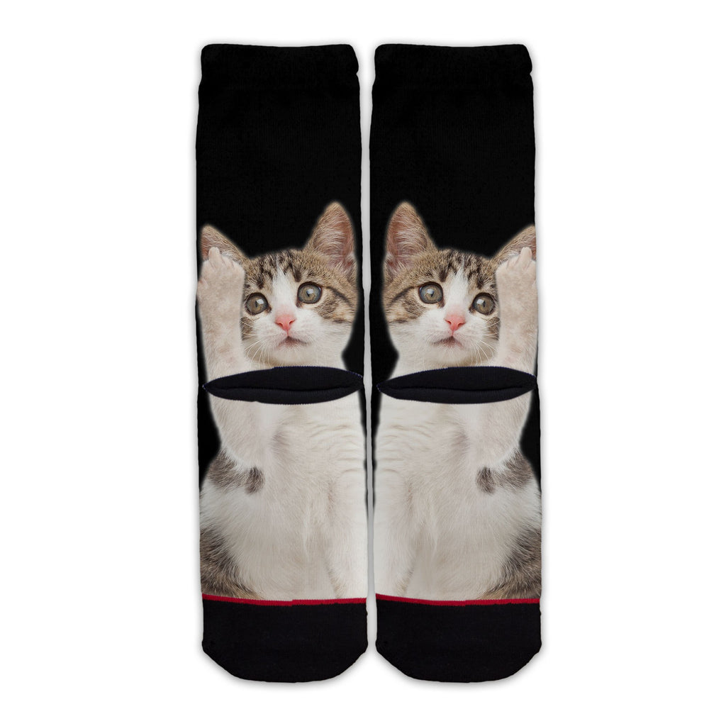 Function - Cat Middle Finger Paw Kitten Animal Unisex Crew Socks