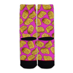 Function - Chicken Nuggets Pink Pattern Adult Crew Socks