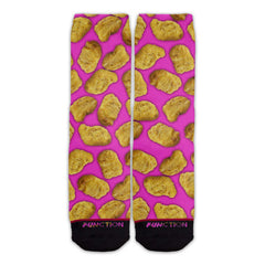 Function - Chicken Nuggets Pink Pattern Adult Crew Socks