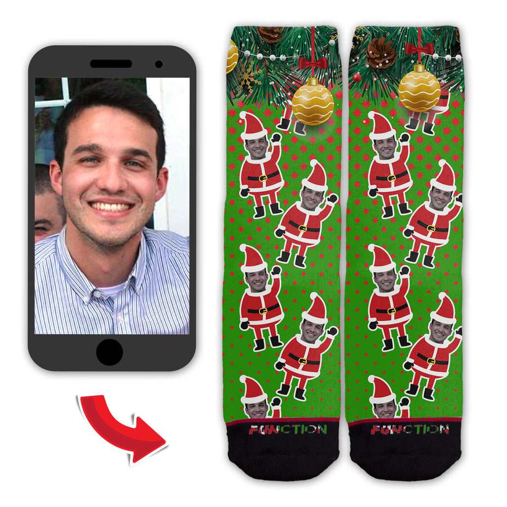 Function - Custom Face Christmas Santa Pattern Fashion Socks