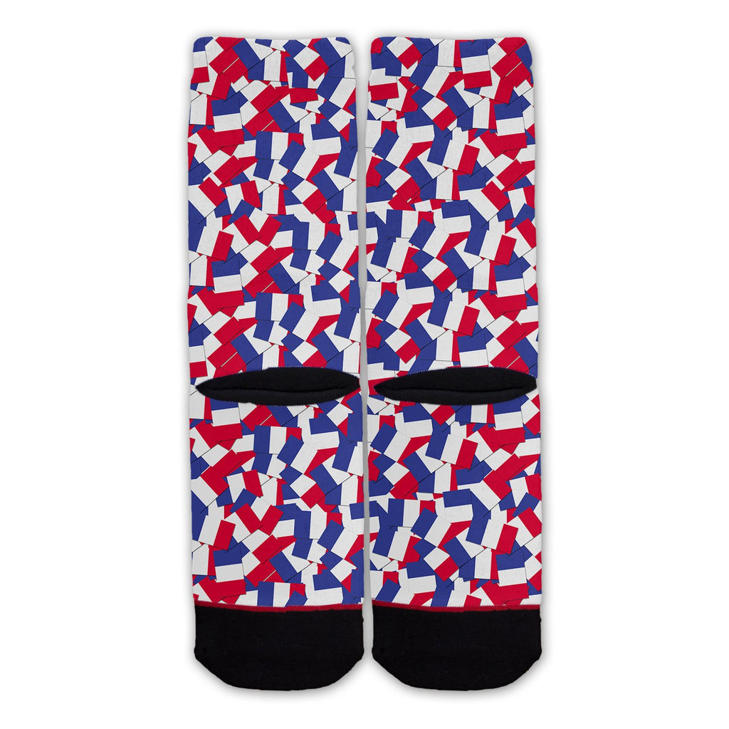 Function - French Flag Repeating Pattern Fashion Sock