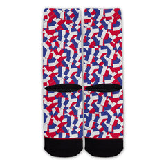 Function - French Flag Repeating Pattern Fashion Sock