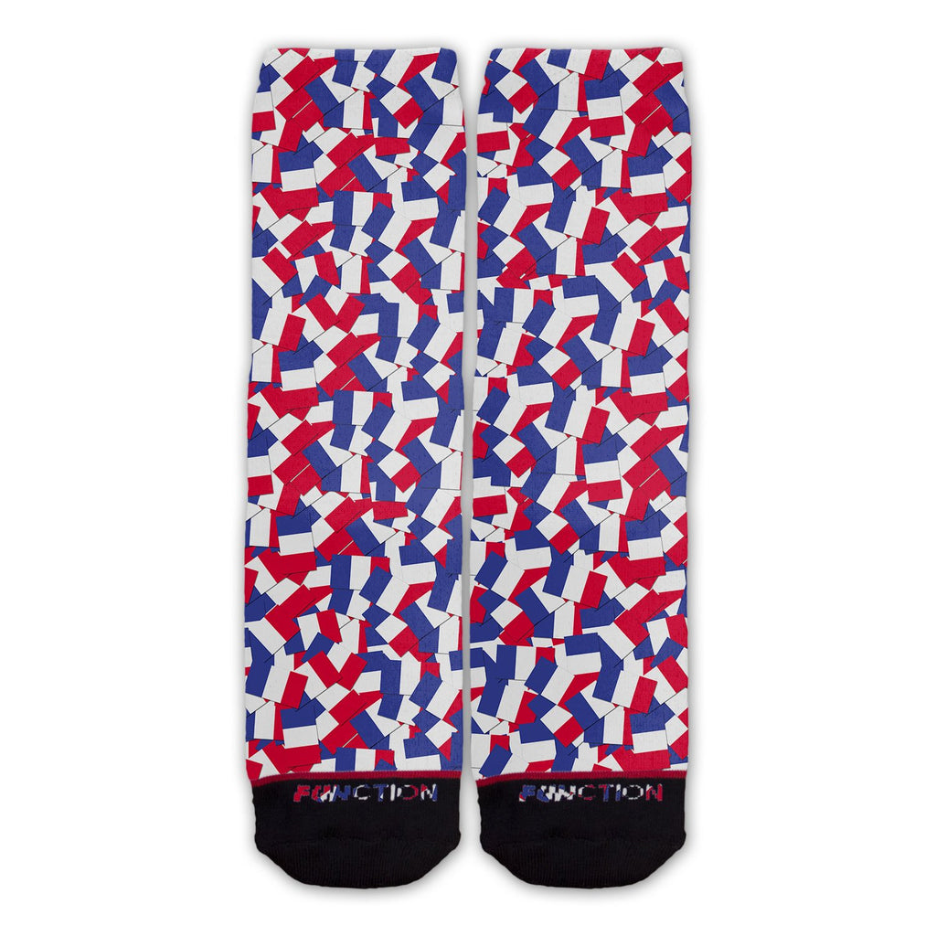 Function - French Flag Repeating Pattern Fashion Sock