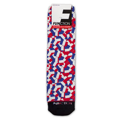 Function - French Flag Repeating Pattern Fashion Sock